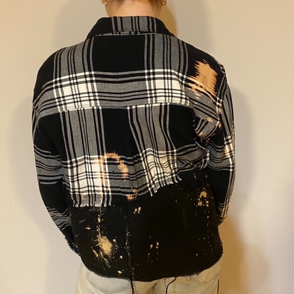 Upcycled plaid and denim shirt - Picture 5 of 8